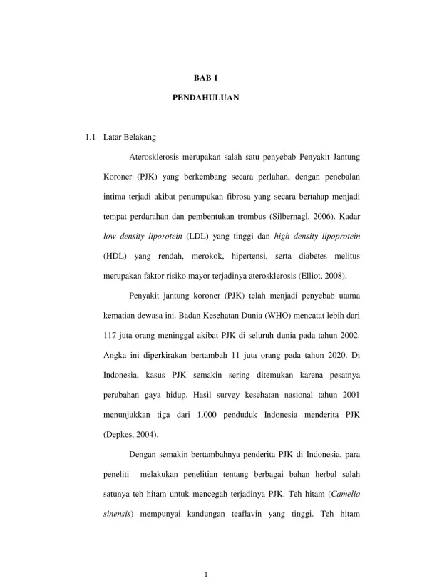 Pengaruh Seduhan Teh Hitam terhadap Pencegahan Aterosklerosis