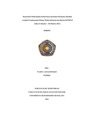 Analisis Konstruksi Media dalam Pemberitaan Kematian Moammar Khadafy