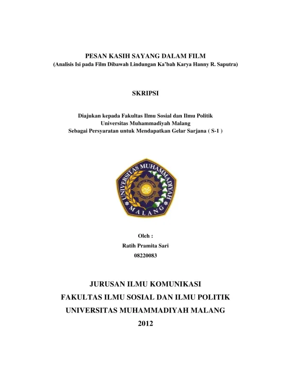 Analisis Pesan Kasih Sayang dalam Film Dibawah Lindungan Ka’bah