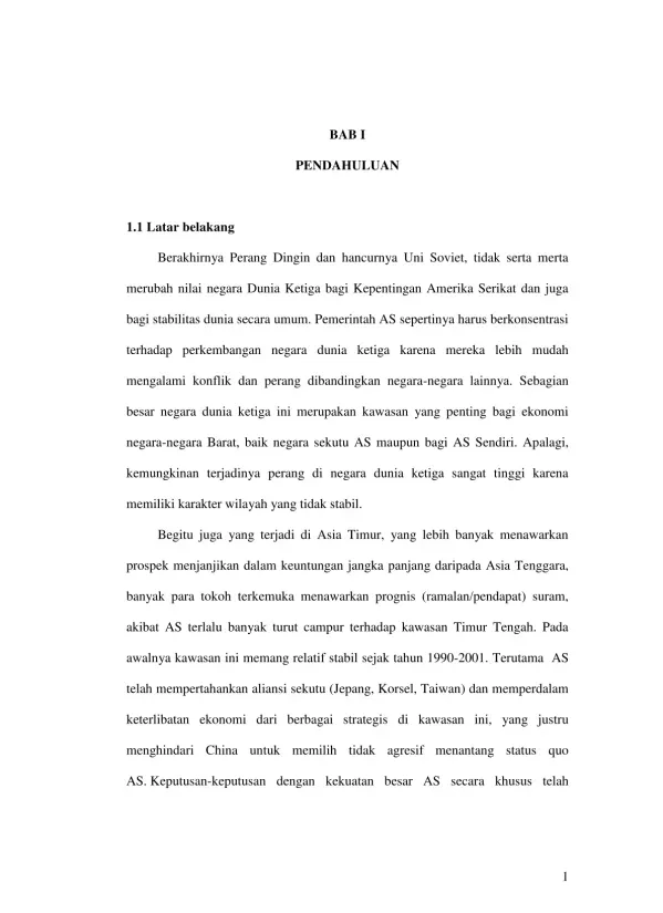 Dinamika Keamanan dan Ekonomi di Asia Timur Pasca Perang Dingin