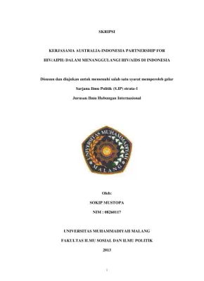 Kerjasama Australia-Indonesia dalam Penanggulangan HIV/AIDS di Indonesia