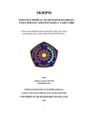 Strategi Hizbullah dalam Menghadapi Israel pada Perang Lebanon Kedua 2006