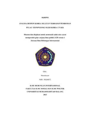 Analisis Respon Korea Selatan Terhadap Pemboman Pulau Yeonpyeong oleh Korea Utara