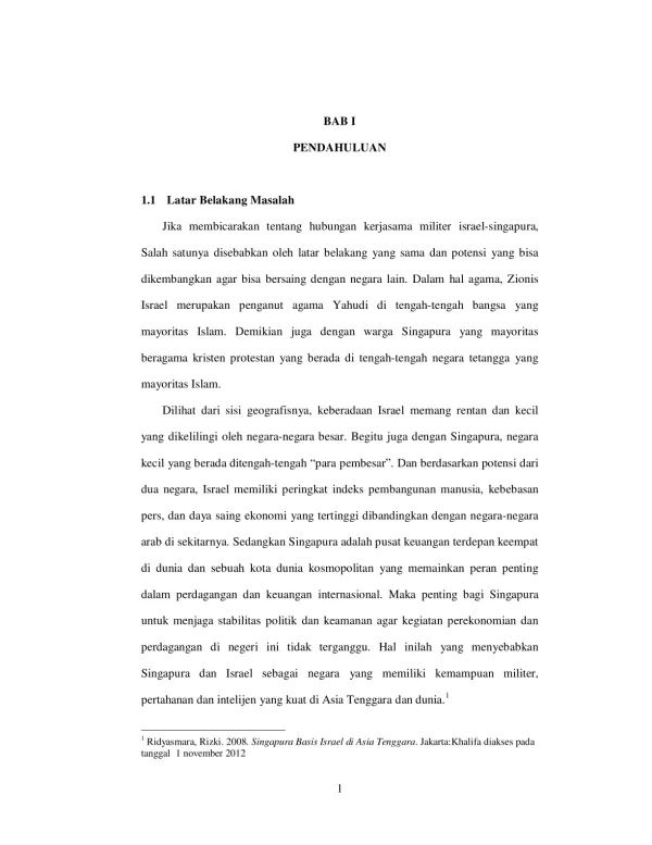 Kerjasama Militer antara Israel dan Singapura: Latar Belakang dan Implikasinya