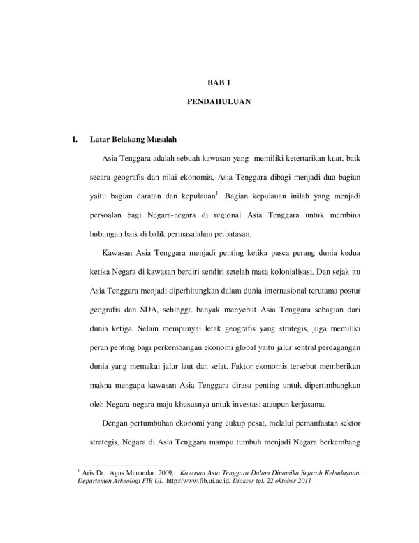 Dinamika Keamanan dan Kerjasama di Asia Tenggara