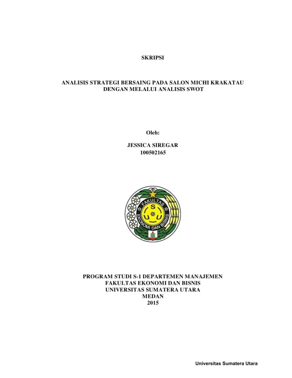 Analisis Strategi Bersaing pada Salon Michi Krakatau melalui Analisis SWOT