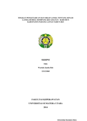 Tingkat Pengetahuan dan Sikap Lansia Terhadap Senam Lansia di Desa Mompang