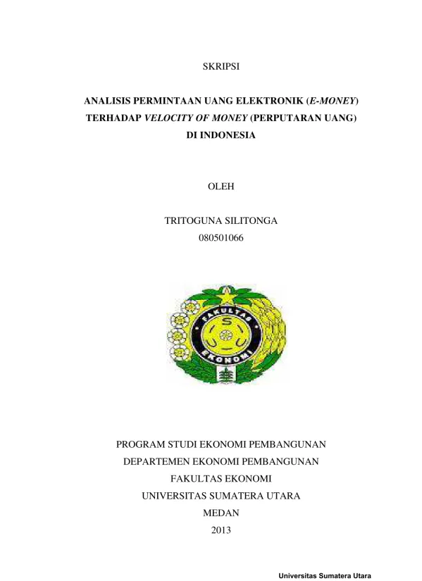 Analisis Permintaan Uang Elektronik Terhadap Perputaran Uang di Indonesia