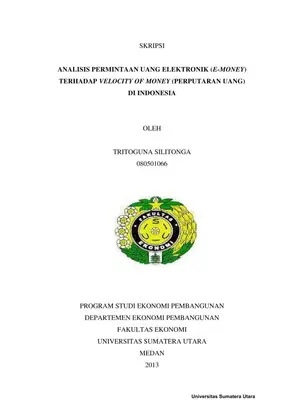 Analisis Permintaan Uang Elektronik Terhadap Perputaran Uang di Indonesia