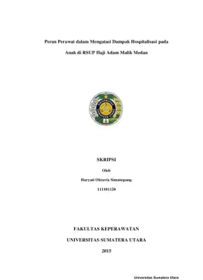 Peran Perawat dalam Mengatasi Dampak Hospitalisasi pada Anak di RSUP Haji Adam Malik Medan