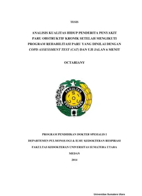 Analisis Kualitas Hidup Penderita Penyakit Paru Obstruktif Kronik Setelah Rehabilitasi
