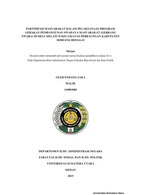 Partisipasi Masyarakat dalam Program Gerbang Swara di Desa Melati II