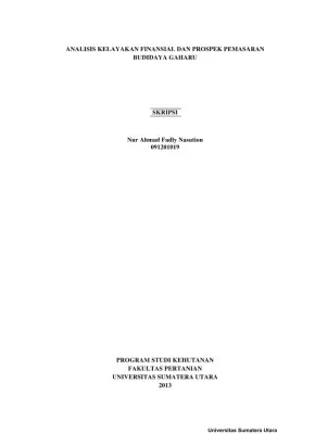 Analisis Kelayakan Finansial dan Prospek Pemasaran Budidaya Gaharu