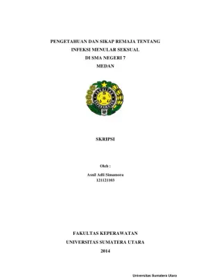 Pengetahuan dan Sikap Remaja Terhadap Infeksi Menular Seksual di SMA Negeri 7 Medan