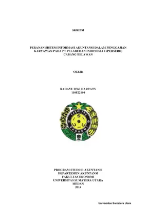 Peranan Sistem Informasi Akuntansi dalam Penggajian Karyawan di PT Pelabuhan Indonesia I (Persero) Cabang Belawan