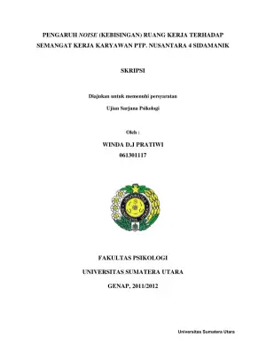 Pengaruh Kebisingan Terhadap Semangat Kerja Karyawan di PTP. Nusantara 4 Sidamanik