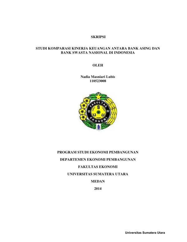 Studi Komparasi Kinerja Keuangan Bank Asing dan Bank Swasta Nasional di Indonesia