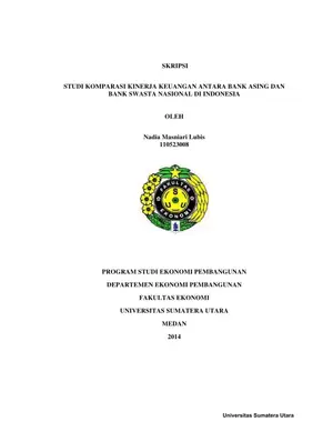 Studi Komparasi Kinerja Keuangan Bank Asing dan Bank Swasta Nasional di Indonesia
