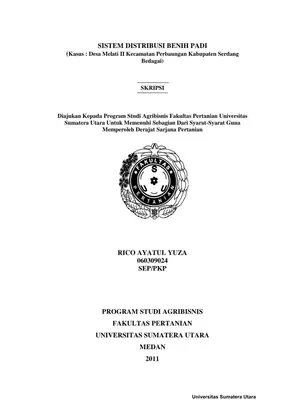 Sistem Distribusi Benih Padi di Desa Melati II