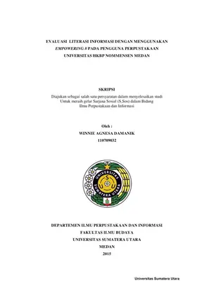 Evaluasi Literasi Informasi pada Pengguna Perpustakaan Universitas HKBP Nommensen Medan