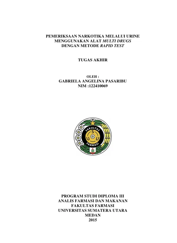Pemeriksaan Narkotika Melalui Urine Menggunakan Alat Multi Drugs