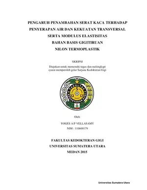 Pengaruh Penambahan Serat Kaca Terhadap Sifat Mekanis Bahan Basis Gigitiruan Nilon Termoplastik