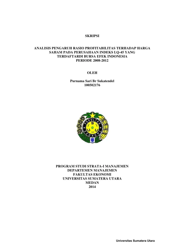 Analisis Pengaruh Rasio Profitabilitas terhadap Harga Saham pada Perusahaan Indeks LQ-45