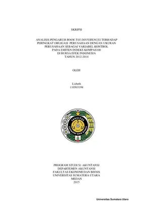 Analisis Pengaruh Perbedaan Pajak Buku terhadap Peringkat Obligasi Perusahaan