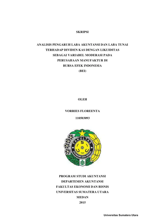 Analisis Pengaruh Laba Akuntansi dan Laba Tunai terhadap Dividen Kas