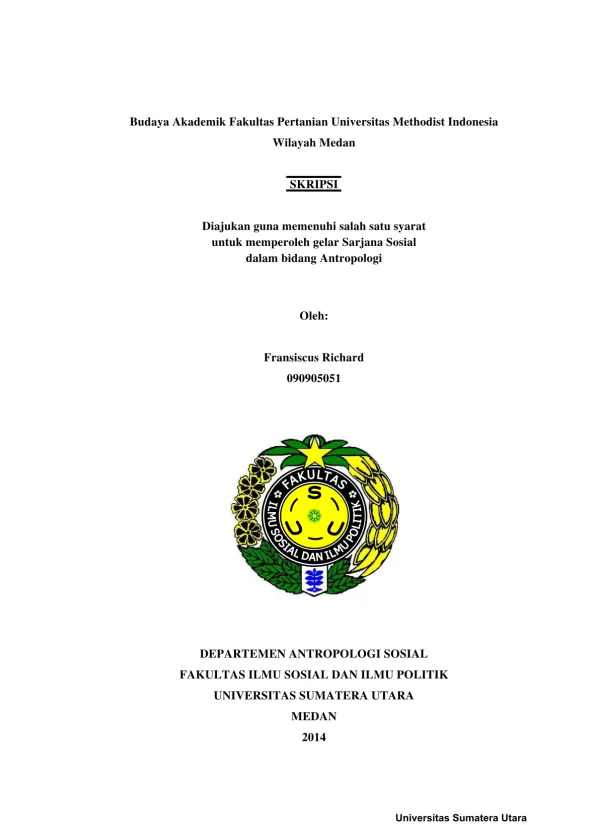 Budaya Akademik di Fakultas Pertanian Universitas Methodist Indonesia