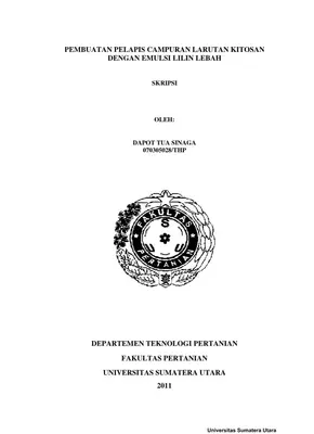 Pengaruh Konsentrasi Larutan Kitosan dan Emulsi Lilin Lebah terhadap Pelapis Campuran