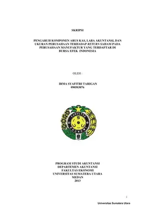 Pengaruh Arus Kas, Laba Akuntansi, dan Ukuran Perusahaan terhadap Return Saham