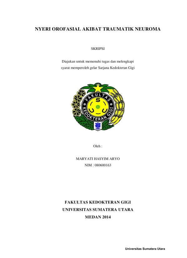 Analisis Nyeri Orofasial Akibat Traumatik Neuroma