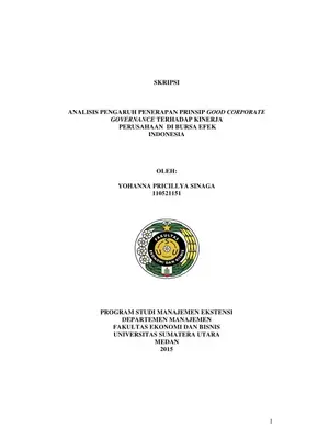 Analisis Pengaruh Penerapan Prinsip Good Corporate Governance terhadap Kinerja Perusahaan di Bursa Efek Indonesia