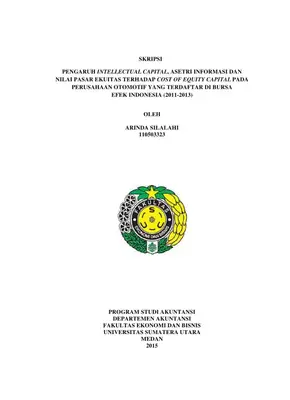 Pengaruh Modal Intelektual dan Asetri Informasi terhadap Biaya Modal Ekuitas pada Perusahaan Otomotif