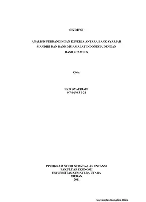 Analisis Perbandingan Kinerja Bank Syariah Mandiri dan Bank Muamalat Indonesia